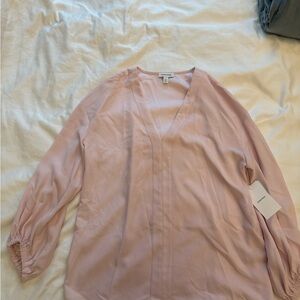 Elegant Pink V-Neck Blouse